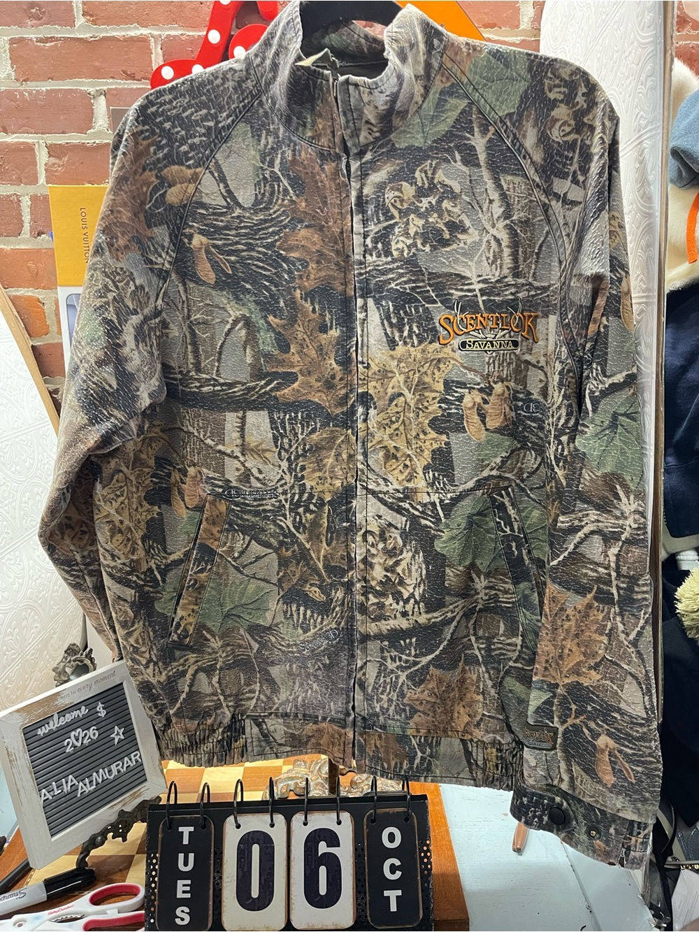 vintage ScentLok Savanna camouflage full-zip hunting jacket